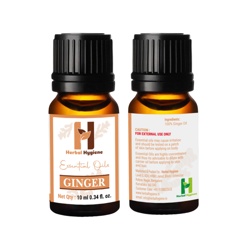 Ginger Essential Oil - Pure & Natural Aromatherapy Oil | Herbal Hygiene 10ml