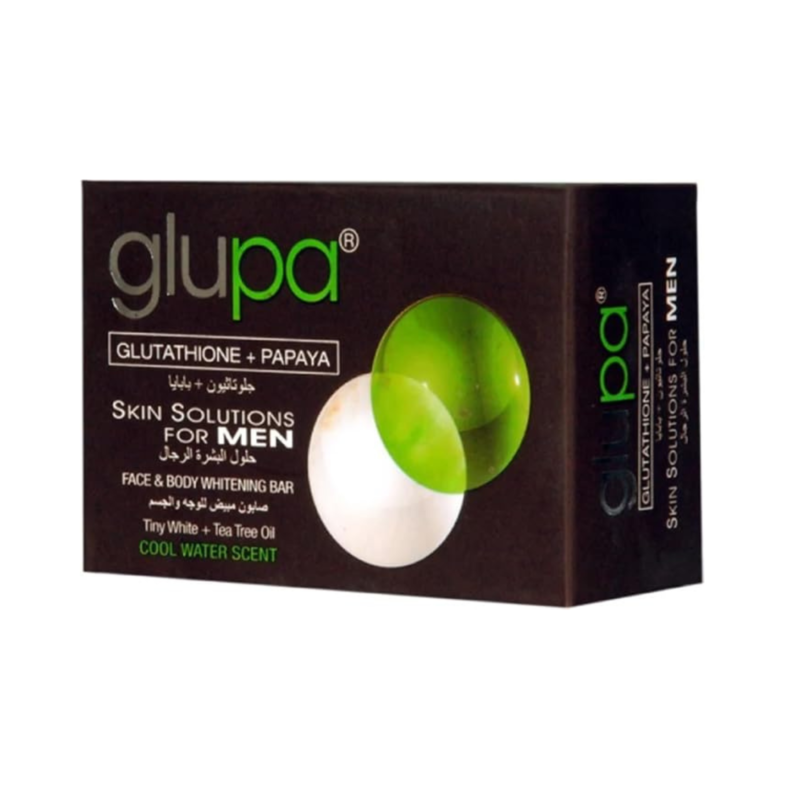 Glupa White + Fresh Men’s Face & Body Soap with Papaya & Glutathione | 100g