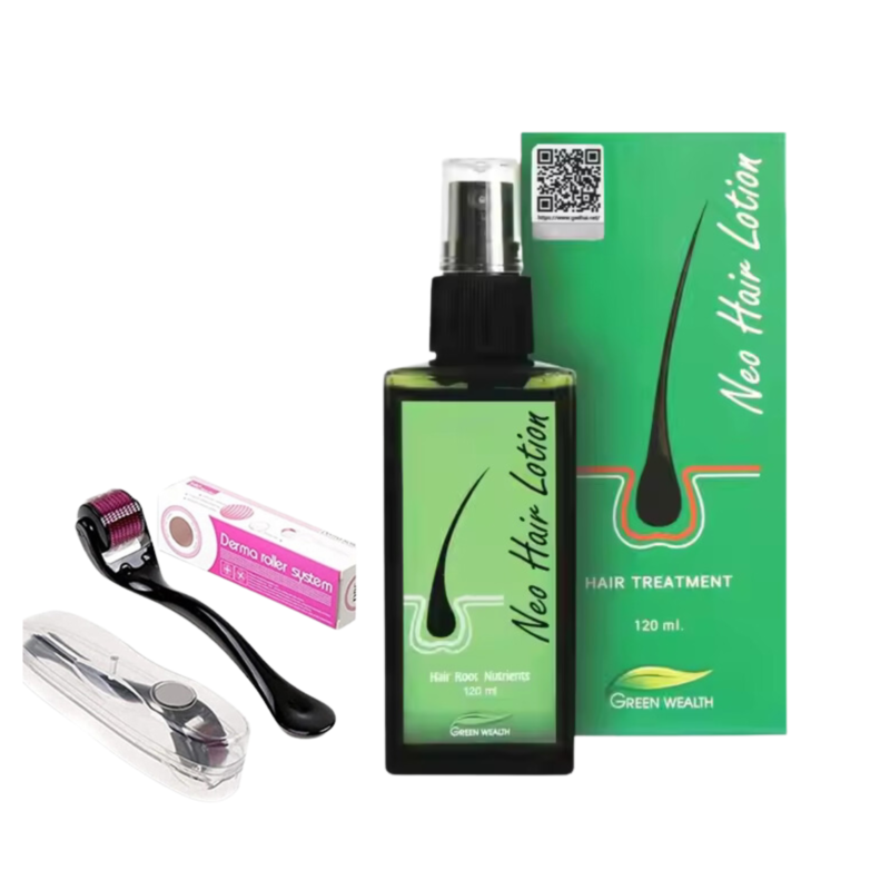 Green Wealth Neo Hair Lotion 120ml - Original Formula from Thailand with Derma Roller