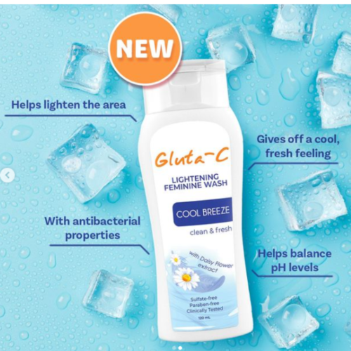 Gluta-C Lightening Feminine Wash - Cool Breeze with Fresh Daisy Extract | Sulfate & Paraben Free-120 ml